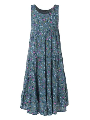 Floral Sleeveless Round Neck Boho Sundress (4XL 5XL)