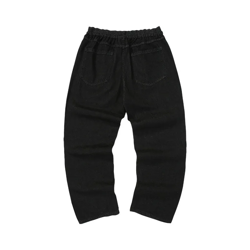【GENANX2024NEW】Graffiti English print zipper loose straight leg jeans