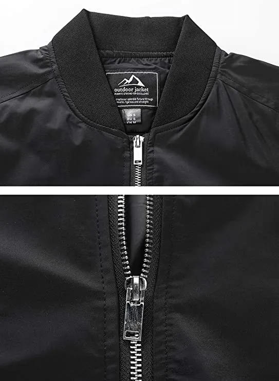 Hey Sir Men's Jacket-Lightweight Casual Spring Fall Thin Bomber Zip Pockets Coat Outwear