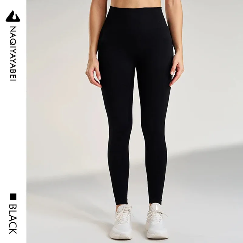 High Waisted Tummy Tightening Elastic Sports Pants for Women