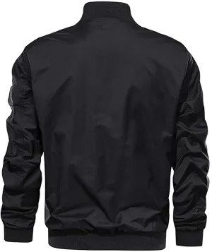 Hisir Basic Men's Jacket-Lightweight Casual Spring Fall Thin Bomber Zip Pockets Coat Outwear
