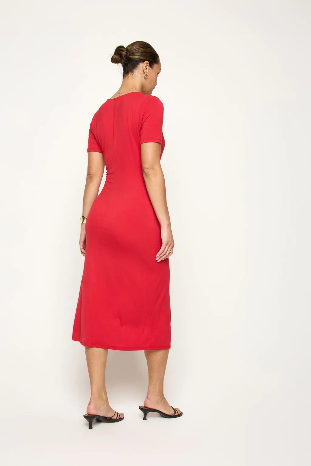 Jocelyn Side Ruched Midi Dress