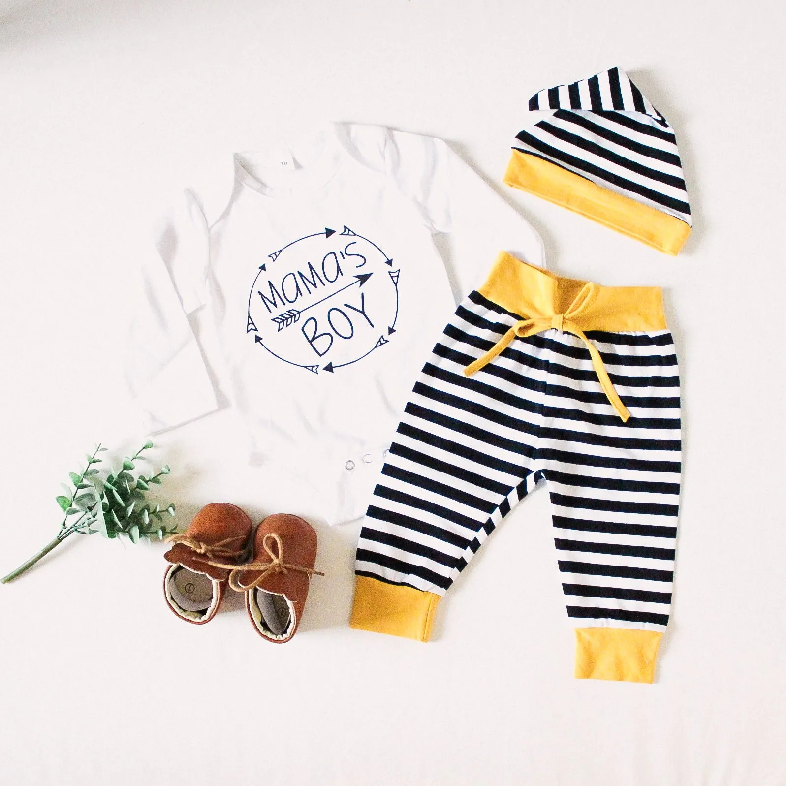 Mama's Boy - Striped Pants & Beanie