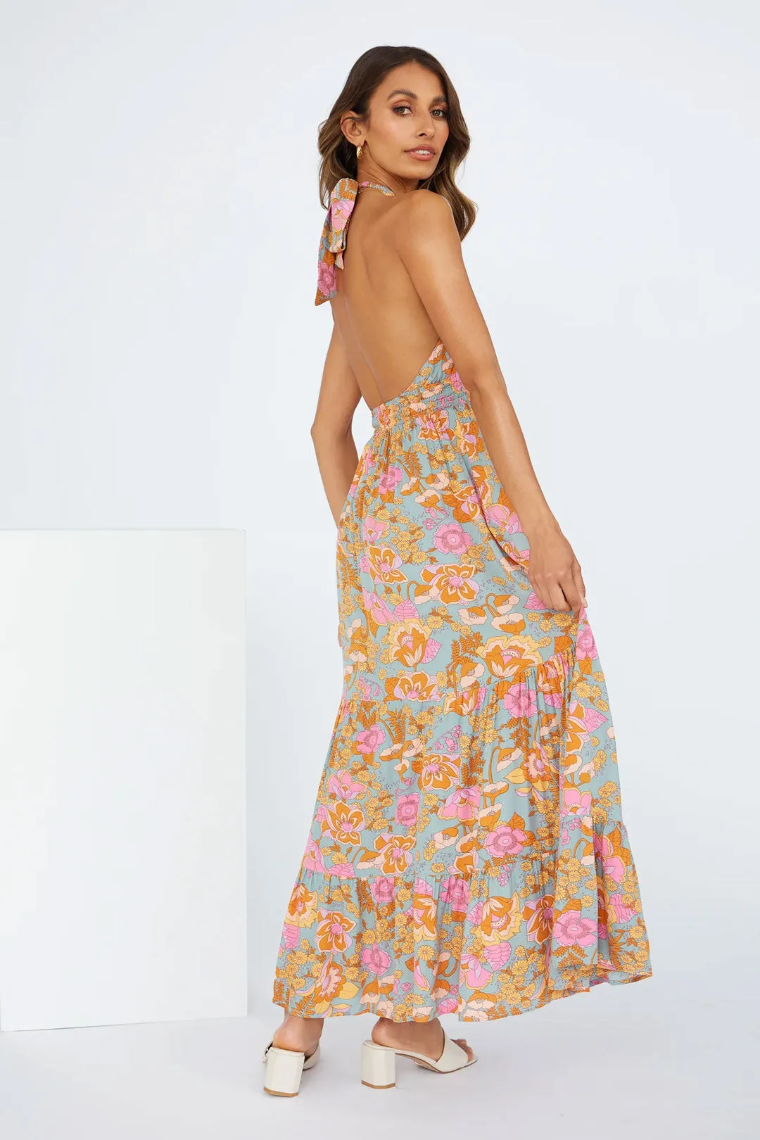 Maxi Dress, Boho Dress, Sundress, Halter Neck Catalina