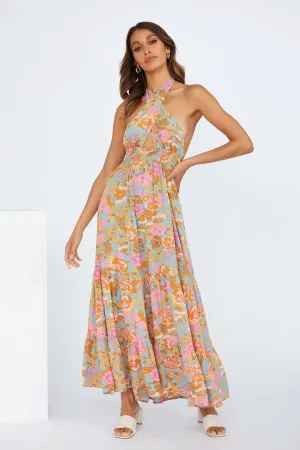 Maxi Dress, Boho Dress, Sundress, Halter Neck Catalina