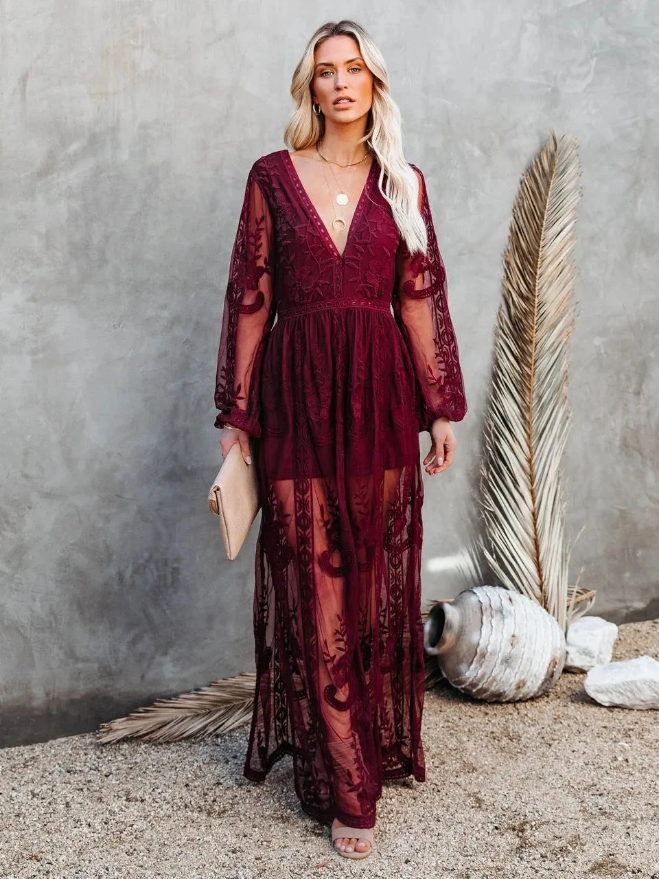 Maxi Dress - Boho Dress - Sundress - Lace Dress - White Aitana
