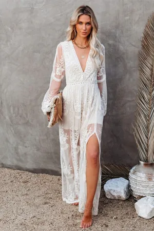 Maxi Dress - Boho Dress - Sundress - Lace Dress - White Aitana