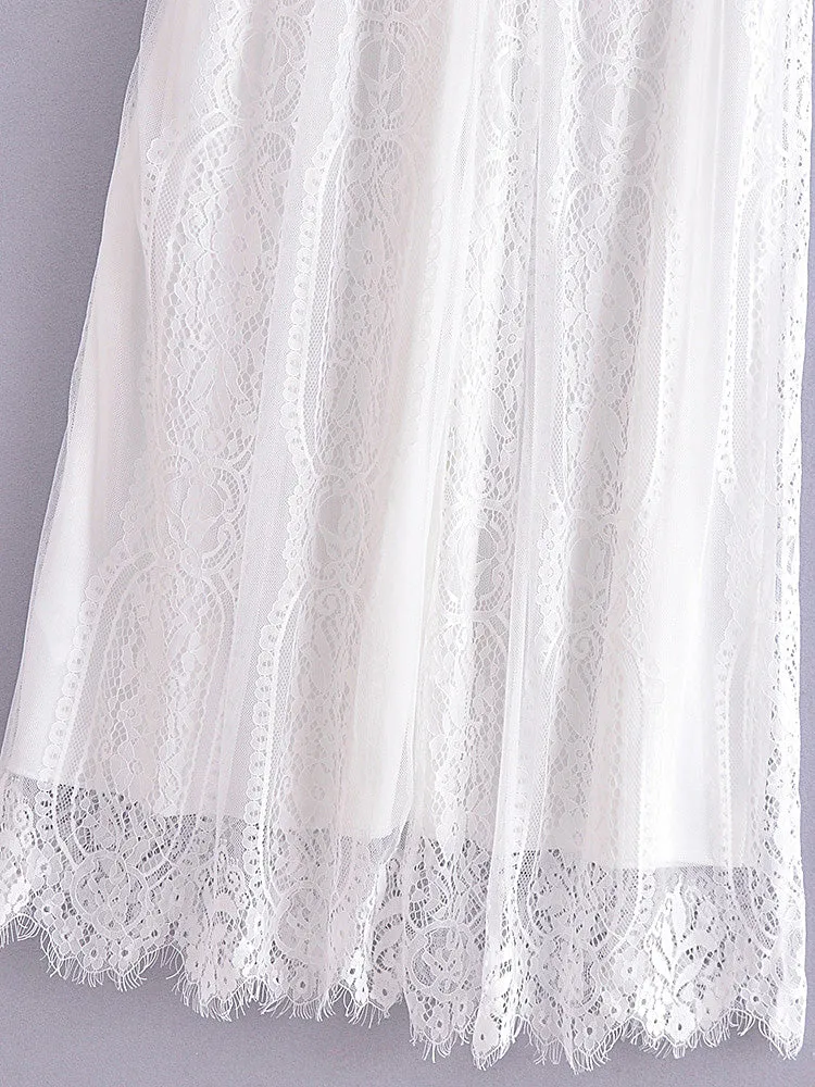 Maxi Dress - Boho Dress - Sundress - Lace Dress - White Altar