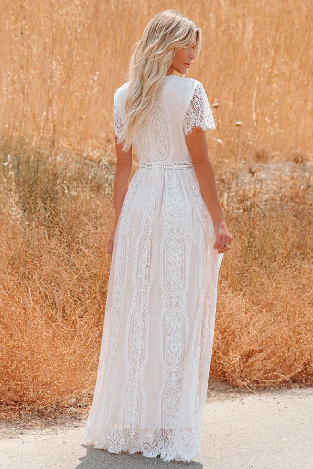 Maxi Dress - Boho Dress - Sundress - Lace Dress - White Altar