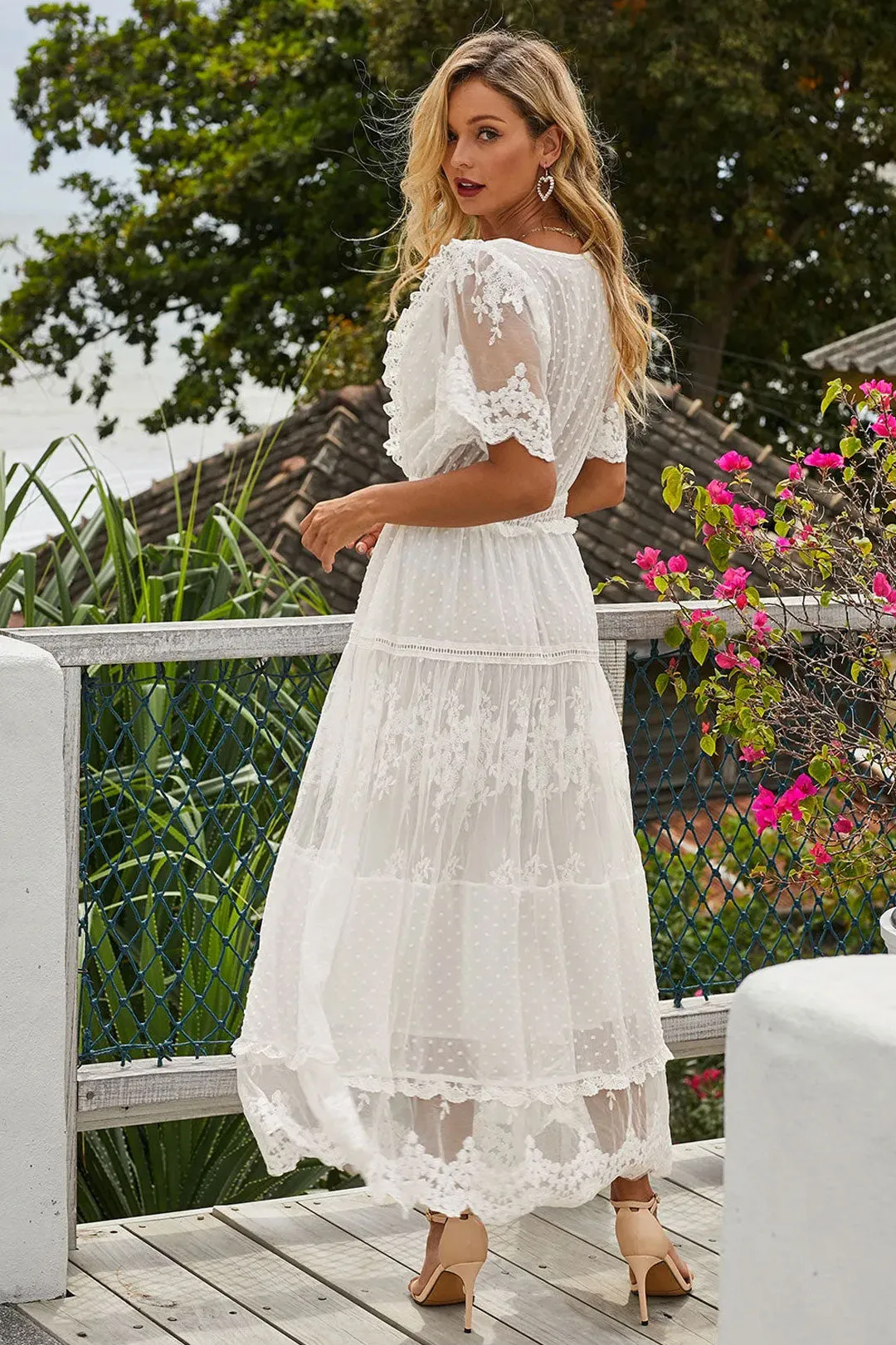Maxi Dress - Boho Dress - Sundress - Lace Dress - White Celia
