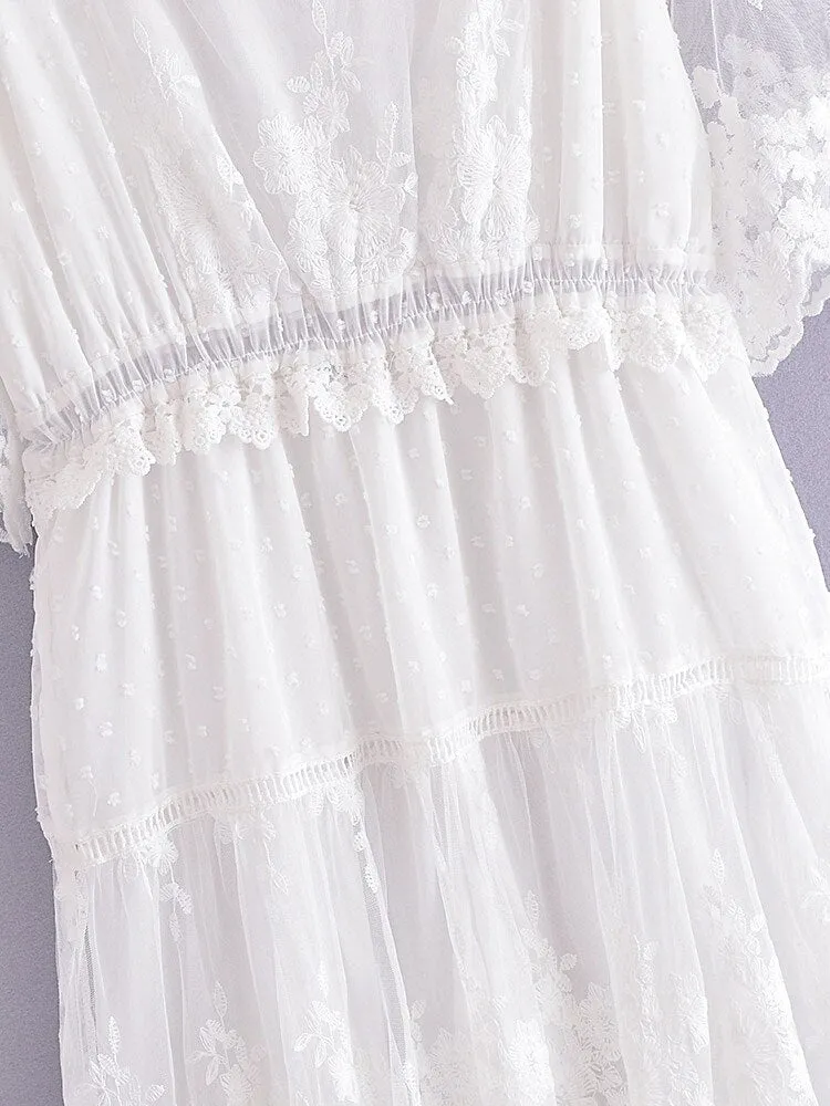 Maxi Dress - Boho Dress - Sundress - Lace Dress - White Celia