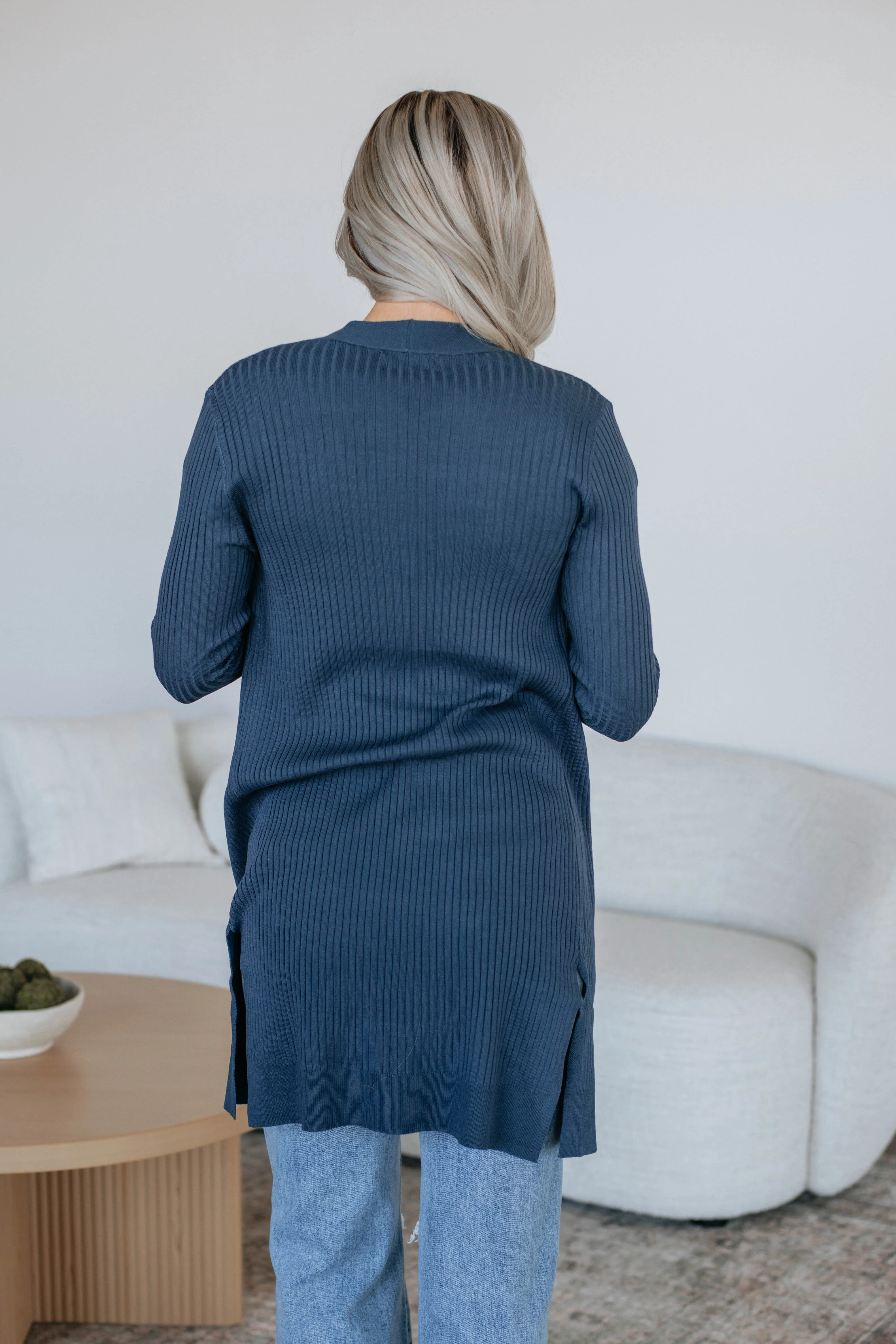 Maylin Ribbed Cardigan - Dark Teal
