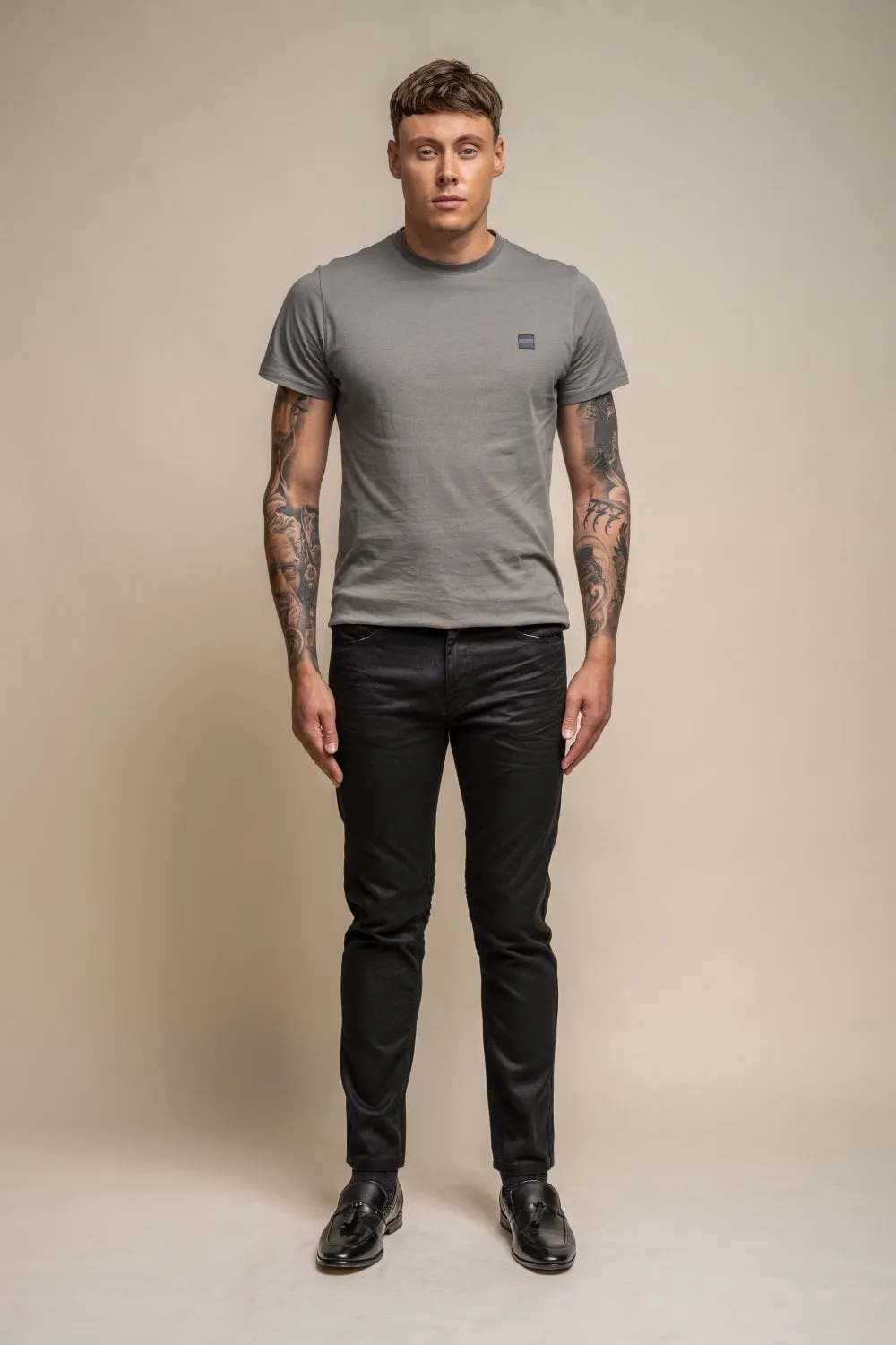 Men's Casual Slim Fit Denim Jeans - BRAD - Black