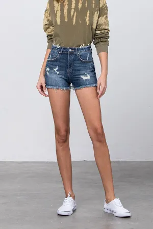 Mid Rise Distressed Shorts