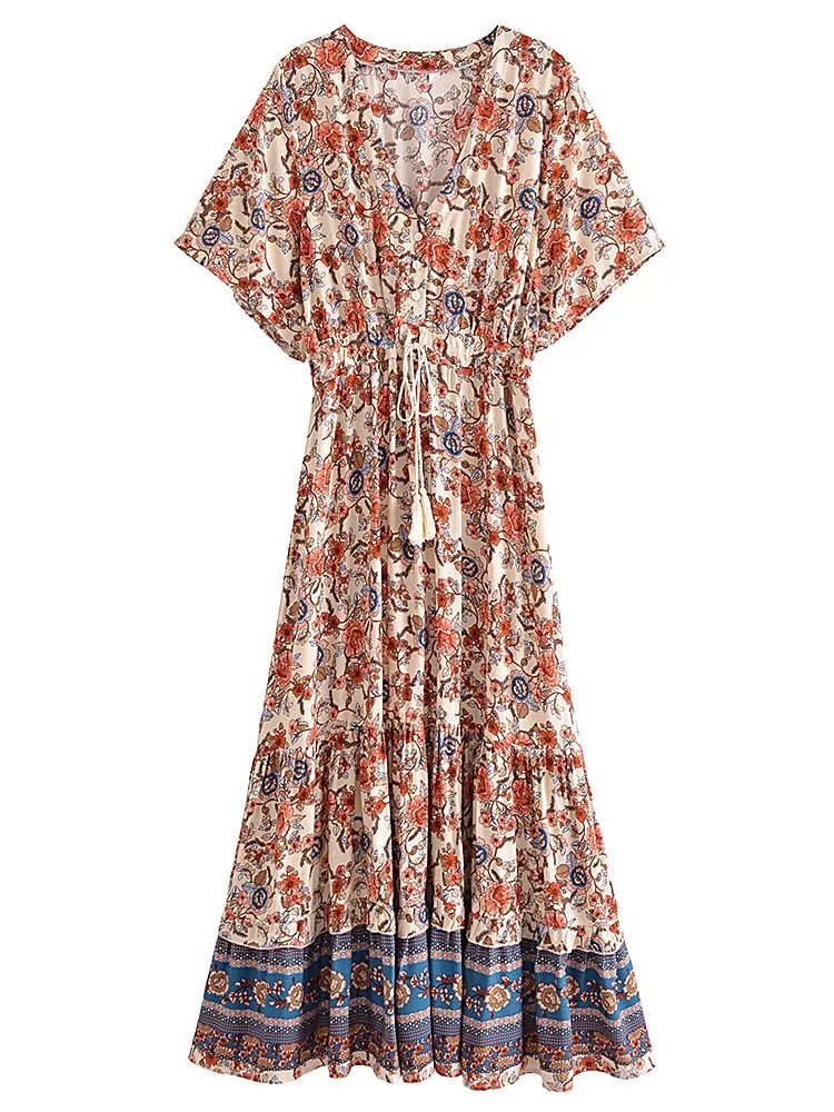 Midi Dress, Boho Dress, Sundress, Desert Arabian Jasmine