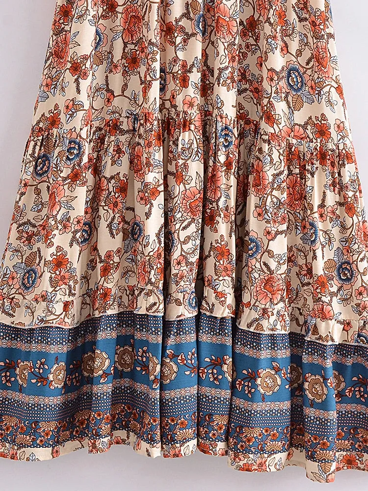 Midi Dress, Boho Dress, Sundress, Desert Arabian Jasmine