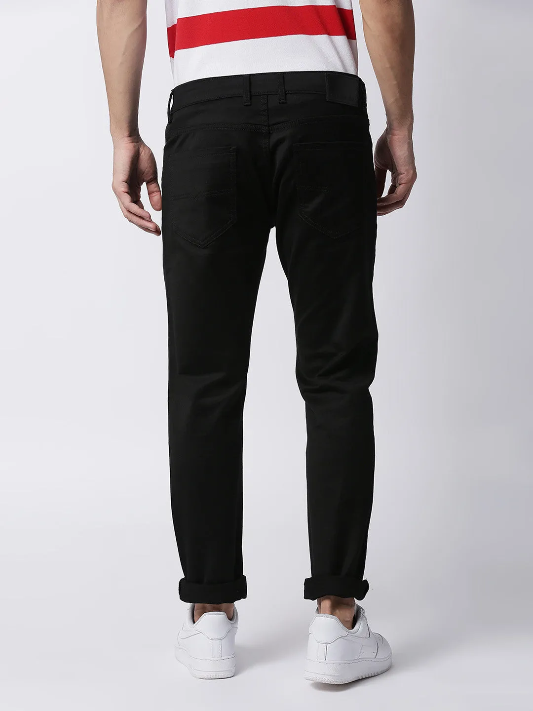 Midnight Black Slim Tapered Stretch Denim