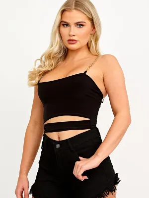 Natalie High Waisted Frayed Denim Shorts In Black