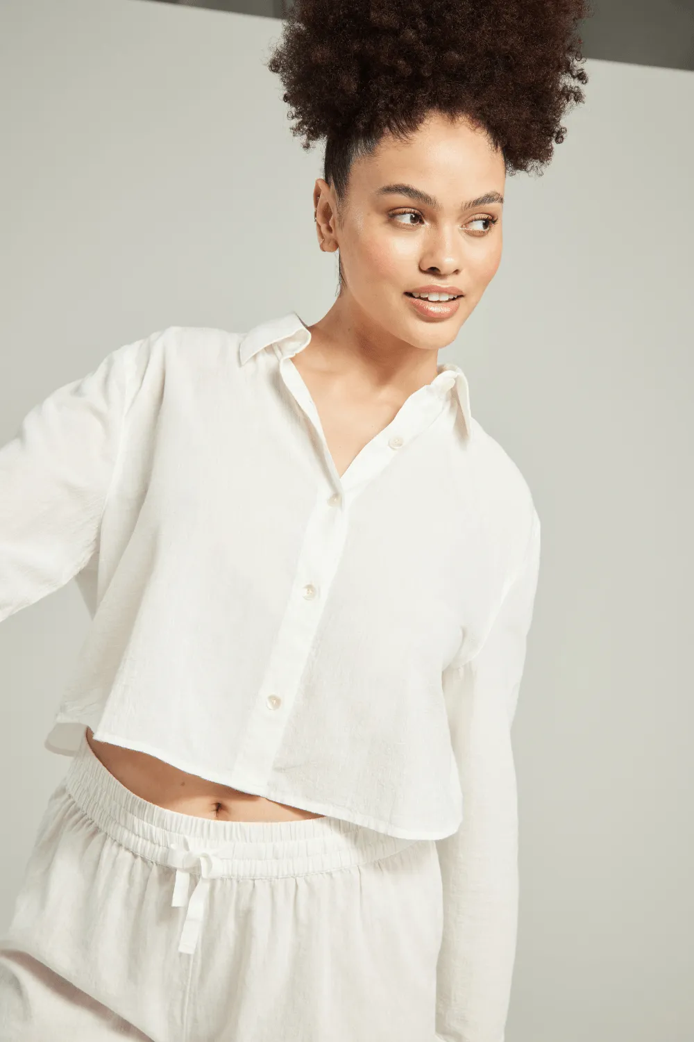 Organic Cotton PJ Short in White