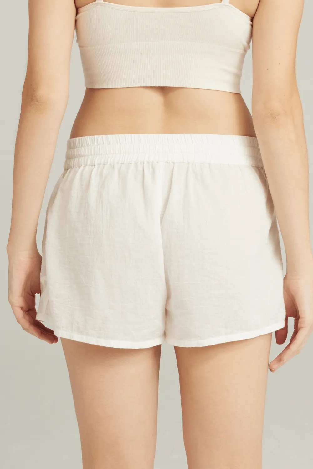Organic Cotton PJ Short in White