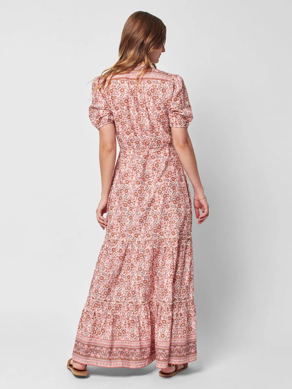 Orinda Maxi Dress in Earth Block Print