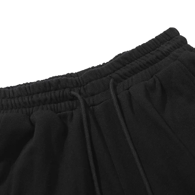 Plain Print Spliced Stripes Loose Casual Pants