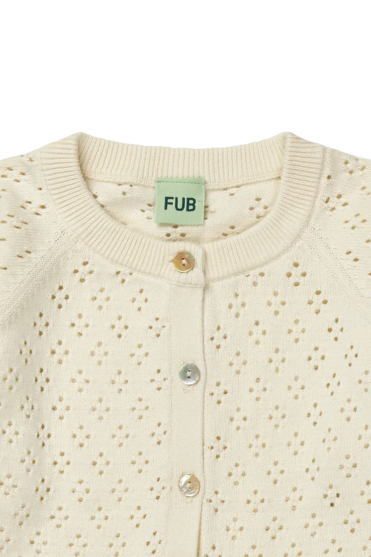 Pointelle Cardigan, Ecru