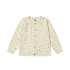 Pointelle Cardigan, Ecru