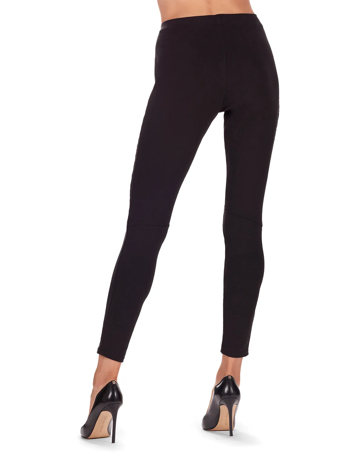 Quilted Patch Cotton Blend Mid Rise Fashion Leggings