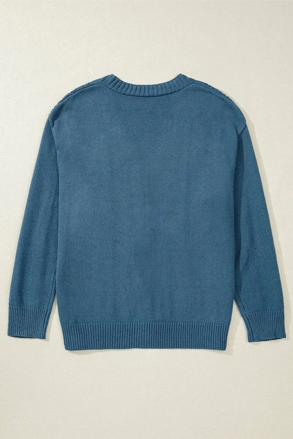 Real Teal V Neck Plus Size Cardigan