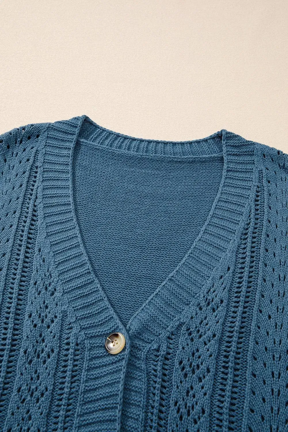 Real Teal V Neck Plus Size Cardigan