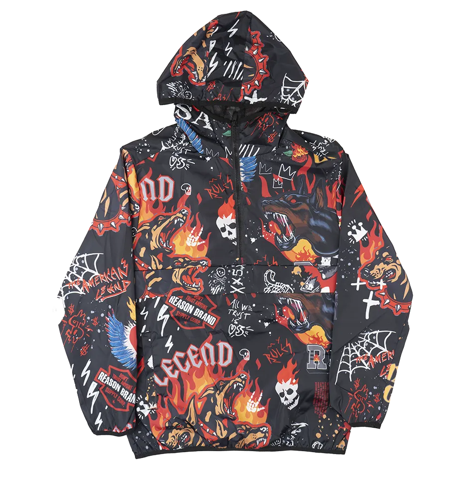 REASON ANORAK WINDBREAKER HOODED JACKET MULTI - TSB64