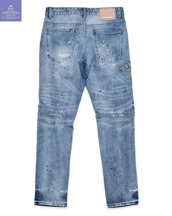 Retro Varsity Patch Slim Fit Jeans