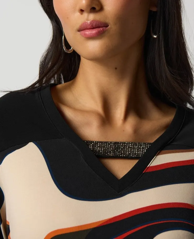 Rhinestone V-neck Top