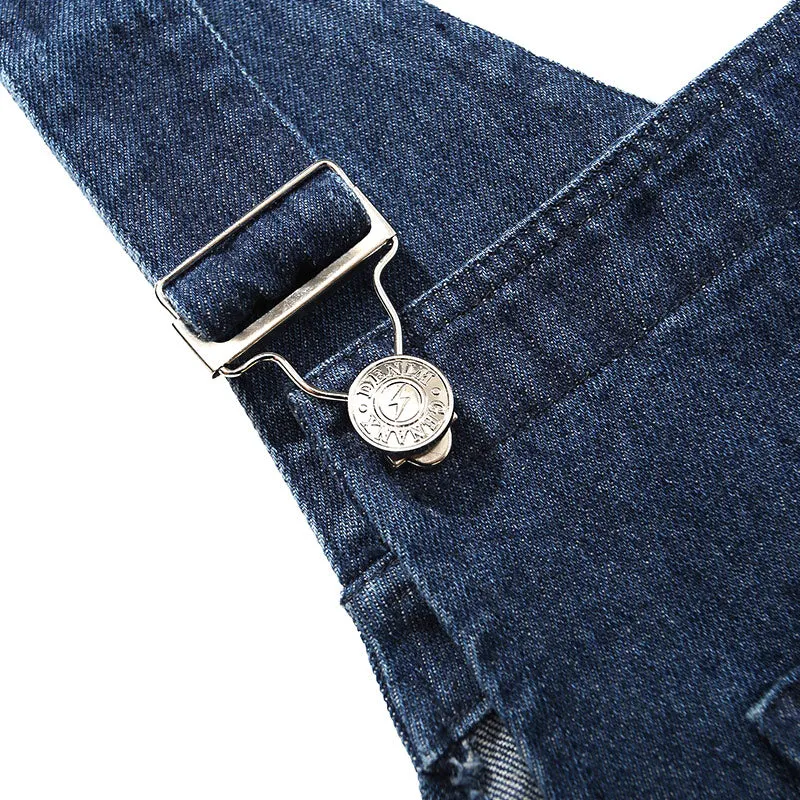 Safari Style Straight Washed Overall Pants
