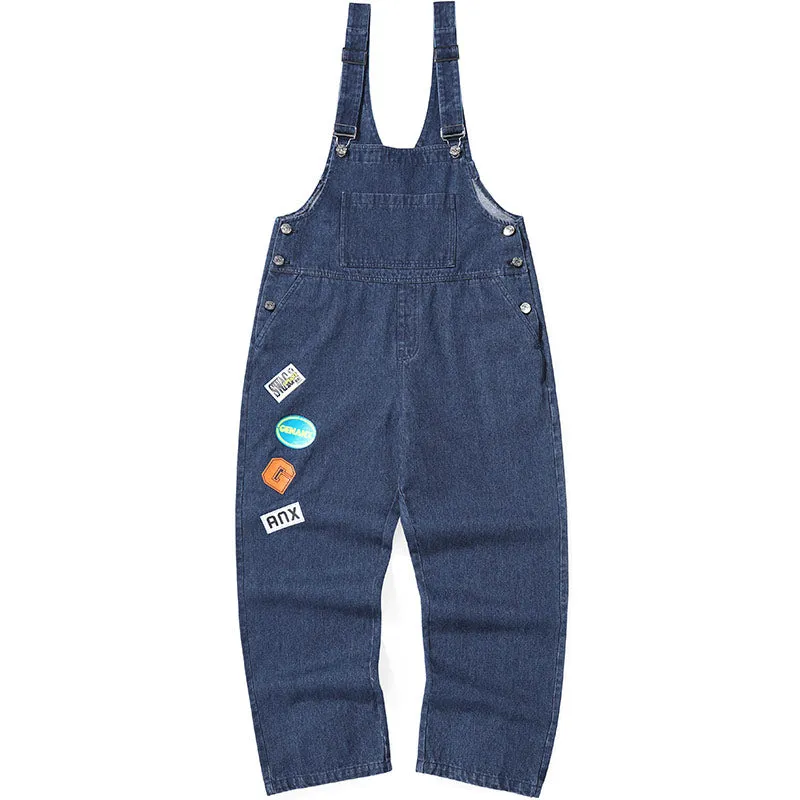 Safari Style Straight Washed Overall Pants