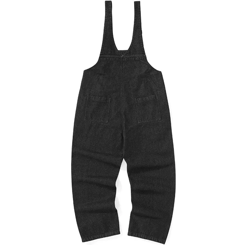 Safari Style Straight Washed Overall Pants