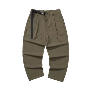 Simple style fun buckle belt buckle O-shaped small feet solid color casual pants