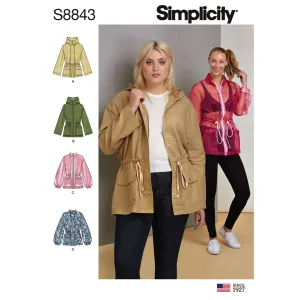 Simplicity Pattern S8843 Misses' Anorak Jacket 8843