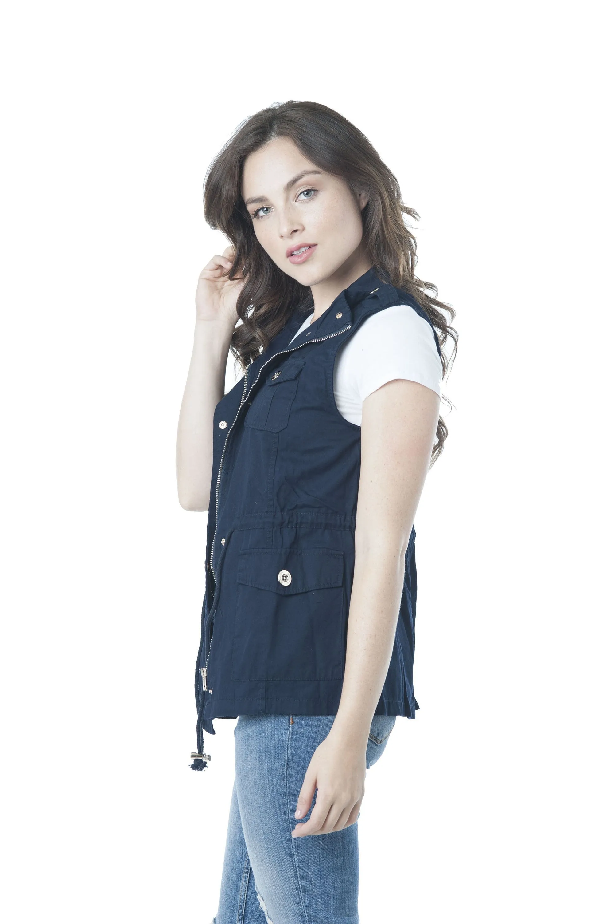 Sleeveless Zip Up Anorak Vest Jacket