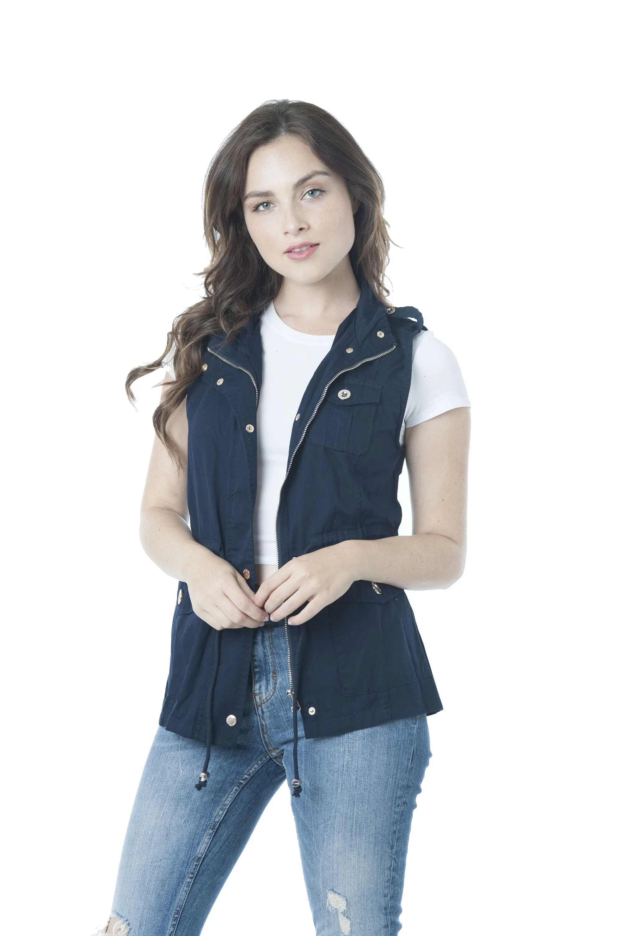Sleeveless Zip Up Anorak Vest Jacket