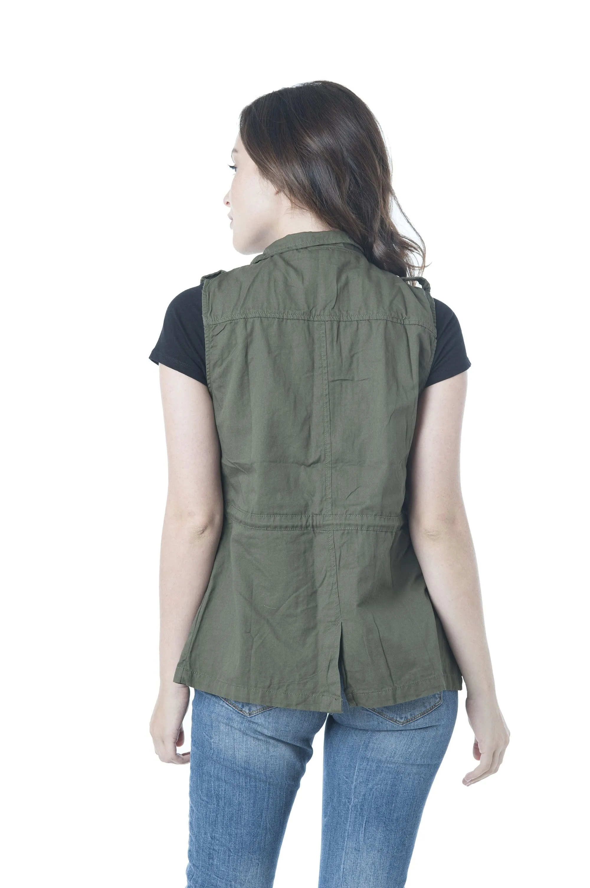 Sleeveless Zip Up Anorak Vest Jacket