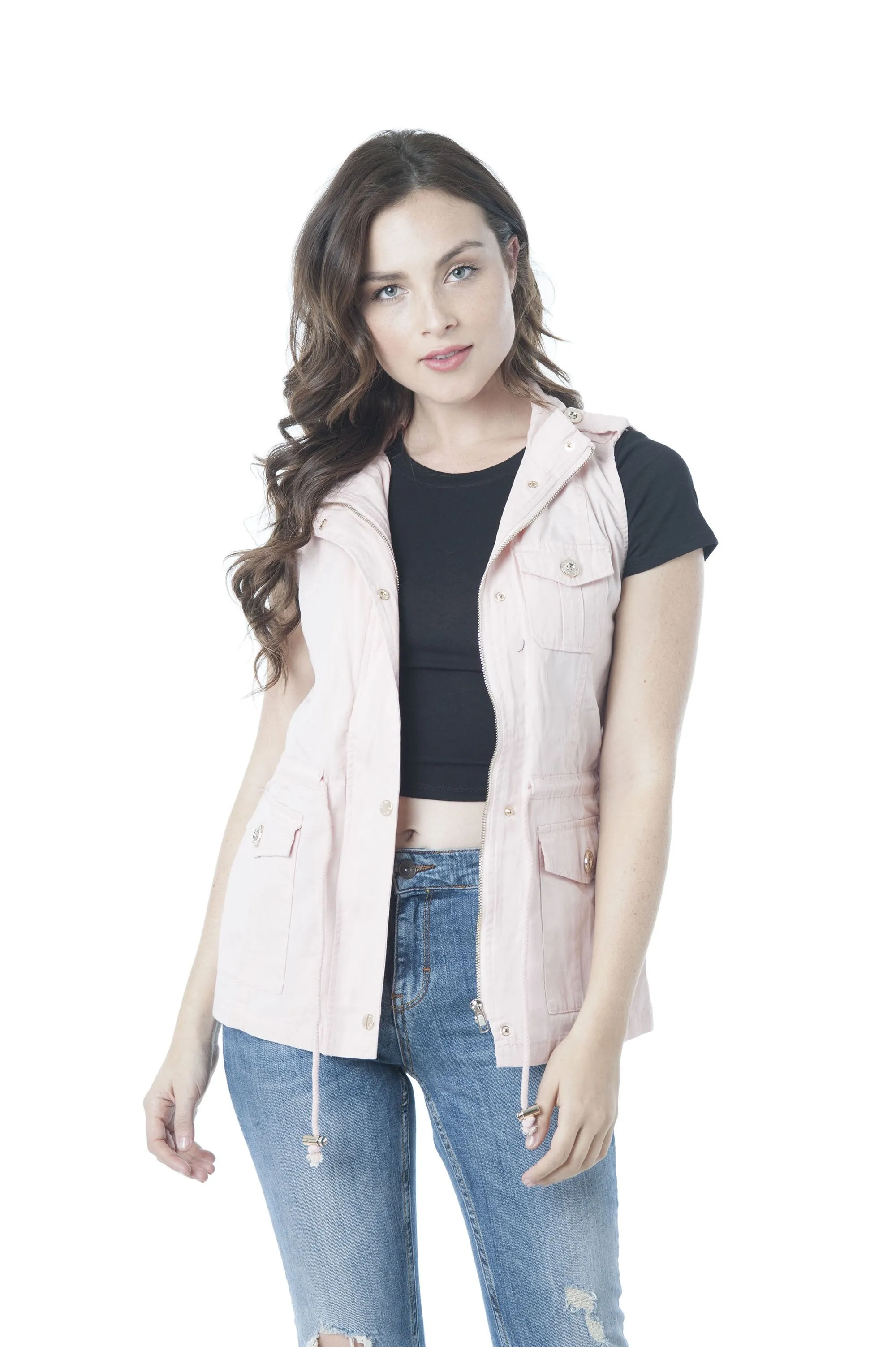 Sleeveless Zip Up Anorak Vest Jacket