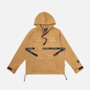 Strapped Up Vintage Washed Utility Anorak Jacket Tan