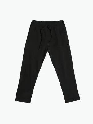 Stretch-Cotton Slim-Fit Drawstring Trousers Black