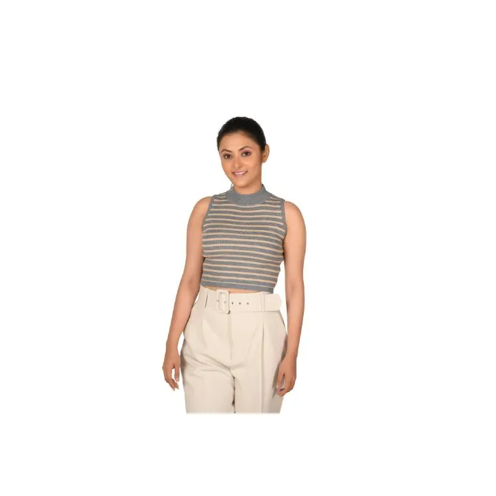Stripes High Neck Top