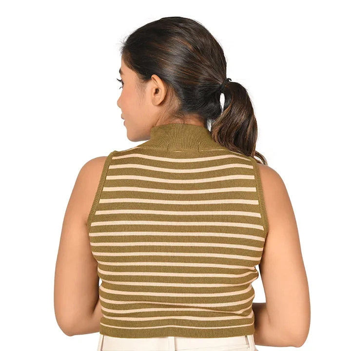 Stripes High Neck Top