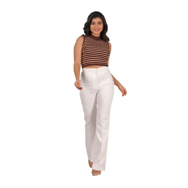 Stripes High Neck Top
