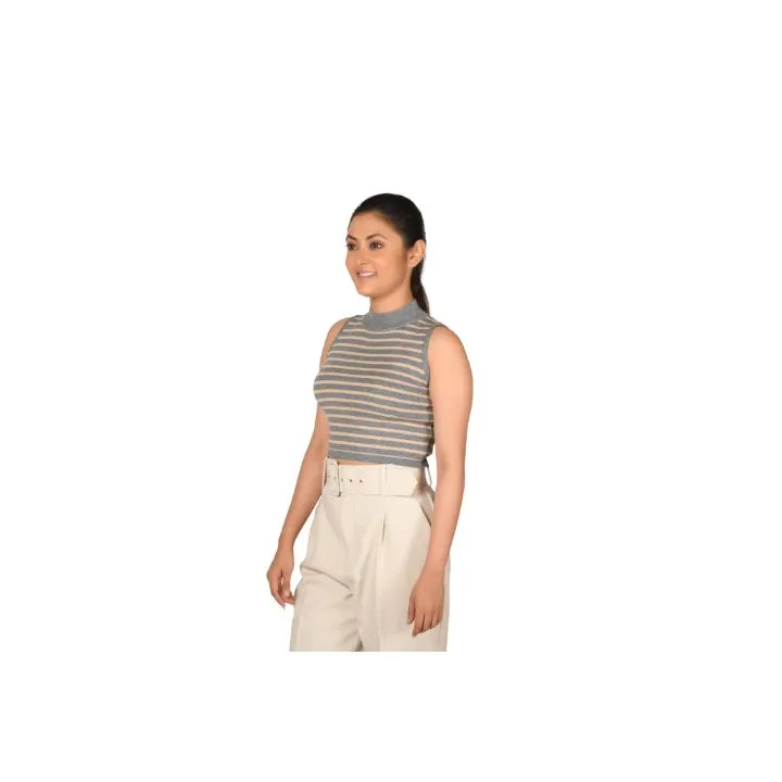 Stripes High Neck Top