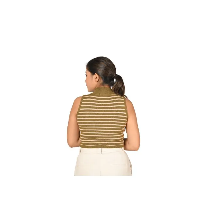 Stripes High Neck Top